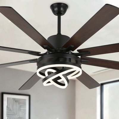 Bella Depot 72" Modern Large Ceiling Fan with Dimmable Light and Remote, 6-speed Reversible DIY Shade Ceiling Fan