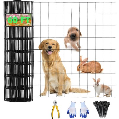 COZONY Hardware Cloth 16 Gauge Welded Wire Mesh Roll with Cutting Plier & Gloves, Vinyl Coated Chicken Wire Fence for Garden, Coop & Pet Enclosures