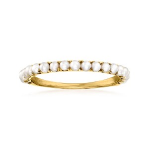 Pure Collection by Ross-Simons 1.5-2mm Cultured Pearl Ring in 14kt Yellow Gold - 1 of 4
