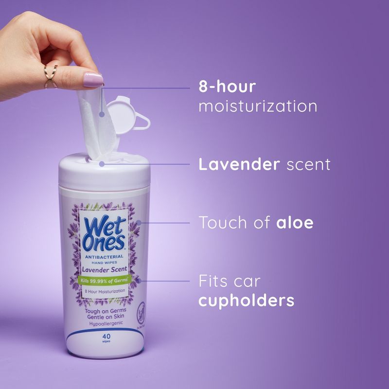 Wet Ones Lavender Antibacterial Hand Wipes - 40ct, 5 of 11