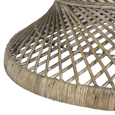 Transitional Grey Round Wicker Coffee Table