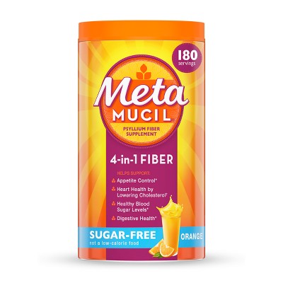 Metamucil Psyllium Fiber Supplement Sugar Free Powder - Orange