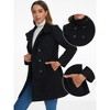 Allegra K Women's Winter Double Breasted Stand Collar Side Pocket Vintage Pea Coats - 2 of 4