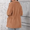 Womens Jacket Coat Zip Up Long Sleeve Relaxed Fit Collar Neck Jackets with Pockets - 2 of 4
