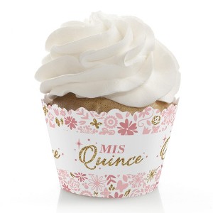 Big Dot of Happiness Mis Quince Anos - Quinceanera Sweet 15 Birthday Party Decorations - Party Cupcake Wrappers - Set of 12 - 1 of 4