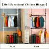 BDELITE Telescopic Garment Rack, No Damage to Wall Ceiling Hanging Rail, Reach Hook Included-47*3.7*120 Inch, Black - 3 of 4