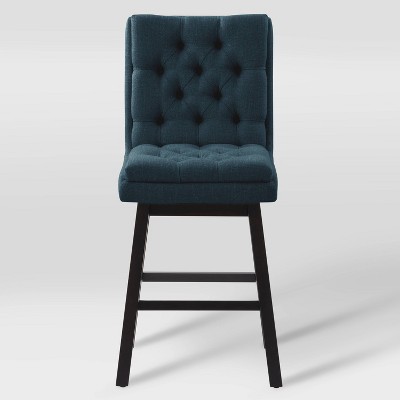 Save $278 • Set of 2 Boston Tufted Fabric Barstools Navy Blue ...