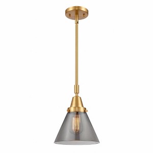 Cone - 1 Light Stem Hung Mini Pendant In Industrial Style-11.13 Inches Tall and 8 Inches Wide - 1 of 1
