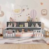 Safstar Twin Size Montessori Floor Bed w/ Bookcase Storage Shelves & Safety Fence Rails - 4 of 4