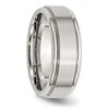 Black Bow Jewelry 8mm Stainless Steel Brushed Flat Center Polished Grooved Edge Band - image 4 of 4