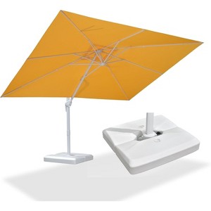 PURPLE LEAF  Patio Umbrella White Cantilever Offset Umbrella Rectangle Outdoor Umbrella with 360-degree Rotation - 1 of 4