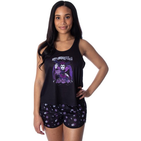 Disney Villains Women s Evil Queen Not Impressed Tank Short Pajama Set Black Target