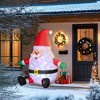 Whisen 6FT Inflatable Christmas Santa Claus with Rotating Magic Ball Light, Blow-Up Outdoor Yard Display - Red - 3 of 4