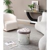 Passion Furniture Decor Brownish Gray Heart Shape Velvet Upholstered Ottoman - 4 of 4