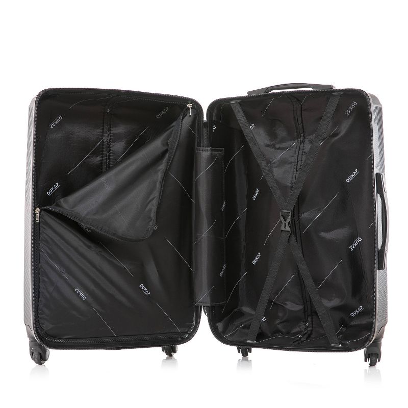DUKAP Discovery Lightweight Hardside Large Checked Spinner Suitcase - Black, 4 of 12