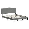Glenwillow Home Kameli Upholstered Platform Bed, Nailhead Trim Camelback, Mattress Foundation, No Box Spring Needed, Stone, California King - 2 of 4
