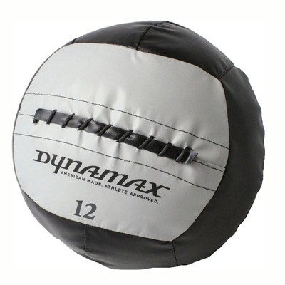Dynamax 12 Pound 14 Inch Diameter Stout I Exercise Weight Training Toning Medicine Ball for Home Gym Core Workout, Gray and Black