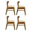 WestinTrends Mid Century Modern Solid Wood Upholstered Dining Side Chair (Set of 4) - 4 of 4