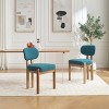 Lyngins Modern Dining Chairs with Curved Backrest,Upholstered Kitchen Chairs Set of 2 with Wood Legs,Wood Chairs for Kitchen,Dining Room - 2 of 4