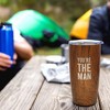 Pavilion Gift Company - The Man - 20 oz Wood Finish Stainless Steel Travel Tumbler - Portable Drinkware - 2 of 4