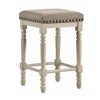 16" Tasnim Counter Height Barstool: Linen Upholstery, Nailhead Trim - Acme Furniture - image 4 of 4