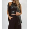 Women's LACI LEATHER HALTER CROP AND VEST SET - CRESCENT - 2 of 4