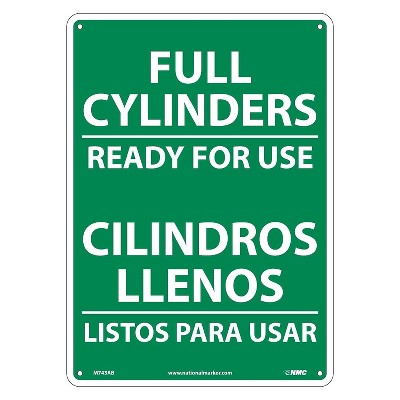 National Marker Information Signs; Full Cylinders Ready For Use Bilingual 14X10 .040 Aluminum M743AB