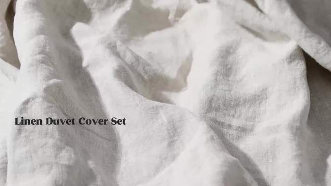Peace Nest Luxurious 100% Premium Flax Linen Duvet Cover and Pillow Sham Set Moisture-Wicking and Breathable, 2 of 10, play video
