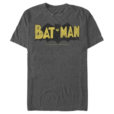 Men's Batman Logo Vintage T-shirt - Charcoal Heather - X Large : Target