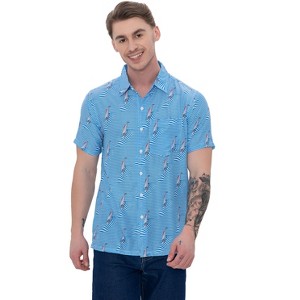 HAPPY BAY Men's Hawaiian Shirt Fashion Button Down Short Sleeves Holidays Aloha Party Casual Tops Summer Beaches Shirts for Men - 1 of 4