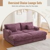 83.5" Faux Rabbit Fur Oversized Double Chaise Lounge Sofa with Cushions & USB - 4 of 4
