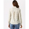 Allegra K Women's Point Collar Long Button Sleeve Button Down Floral Shirt - 4 of 4