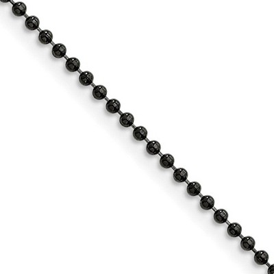 thumbnail image 2 of 24 Inch Men's Stainless Steel Bead Link Chain Necklace – 2.5mm Silver – H&J Jewelry 2 of 4