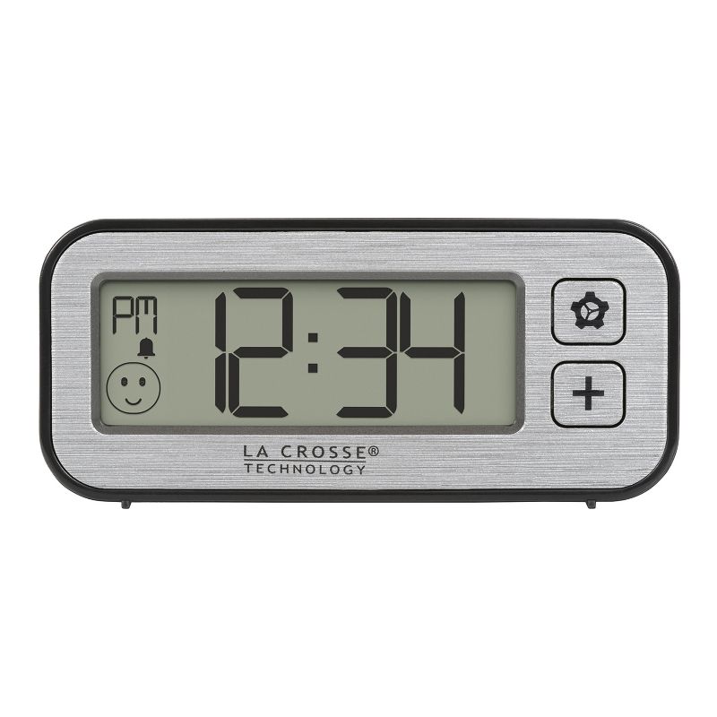 La Crosse Technology® Battery-Powered Mini Digital Alarm Clock with Comfort Meter, Indoor Temperature, and Humidity, 1 of 11
