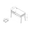 Vynxaria Office Desk, Computer Desk with Hidden Storage Shelve, Drawer and USB/Power Outlet in White and Weathered White - 4 of 4