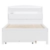 Twin/Full Size Wooden LED Platform Bed with Trundle, Storage Headboard and Drawers 4L - ModernLuxe - 4 of 4