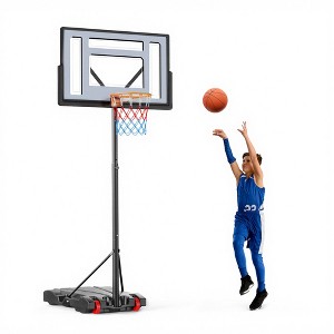 SUGIFT Portable Basketball Hoop, 44" Shatter-Resistant Backboard, Adjustable 4.5–10 ft, Fillable Base w/ Wheels, Outdoor for Kids, Teens & Adults - 1 of 4