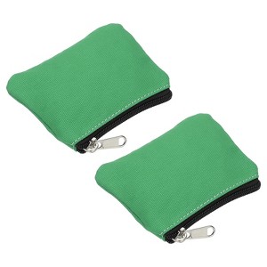 Unique Bargains Canvas Portable Change Coin Purse Pouch with Zipper 2 Pcs - 1 of 4