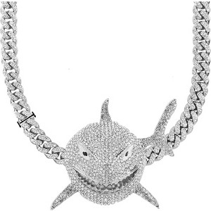 18K Gold Plated Cuban Link Chain - 13mm Width 50cm Iced Out Hip Hop Necklace for Men - 1 of 4