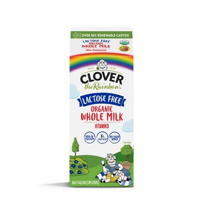 Clover the Rainbow Lactose Free Organic Whole Milk - 0.5gal