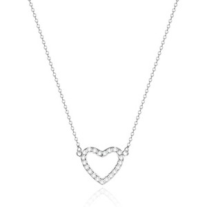 Gold Silver Heart Pendant Necklace Dainty Choker Love Jewelry for Women - 1 of 4