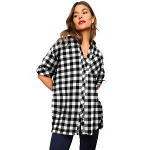 Roaman's Plaid Flannel Tunic - 1 of 4