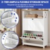 Modern White Shoe Cabinet with Flip Drawer & Open Shelf Entryway Shoe Organizer - 4 of 4