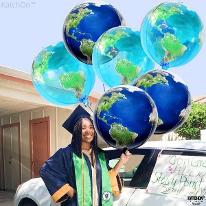 KatchOn, Globe Balloons for Globe Decorations - Big 22 Inch, Pack of 6 | Earth Balloons for Around The World Decorations,Travel Party Decorations - 1 of 4