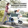 Elderly Walking Aid with Seats, 3-in-1 Walking Wheelchair Combination, with 8" Anti-slip Wheels, Reversible Backrest, and Detachable Footrest - 4 of 4