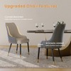POVISON Modern Upholstered High Back Dining Chairs Set of 2, Curved Back Armchairs, Gray - 4 of 4