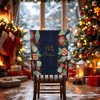 Unique Bargains Dining Chair Slipcovers Light-up Ornaments Pattern Linen Deep Blue 22.83"x19.29" 1 Pc - 2 of 4