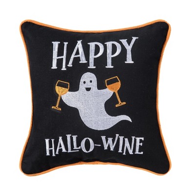 C&F Home 10" x 10" Happy Hallo-Wine Halloween Small Petite Throw Pillow