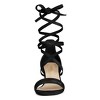 Allegra K Women's Faux Suede Open Toe Color Block Heel Lace Up Sandals - 3 of 4