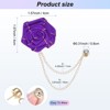 Unique Bargains Cloth Flower Lapel Pin with Gold Badge Tassel Chain Brooches 1.57 inch 1 Pc - 3 of 4